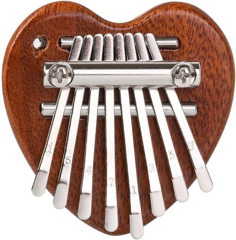 woobles Mbira Sanza Finger Practice Instrument Mahogany Thumb Piano, Solid Wooden Heart-Shaped Thumb Piano Musical Instrument with Delicate Craftsmanship for Teachers, Friends and Lovers - Image 1